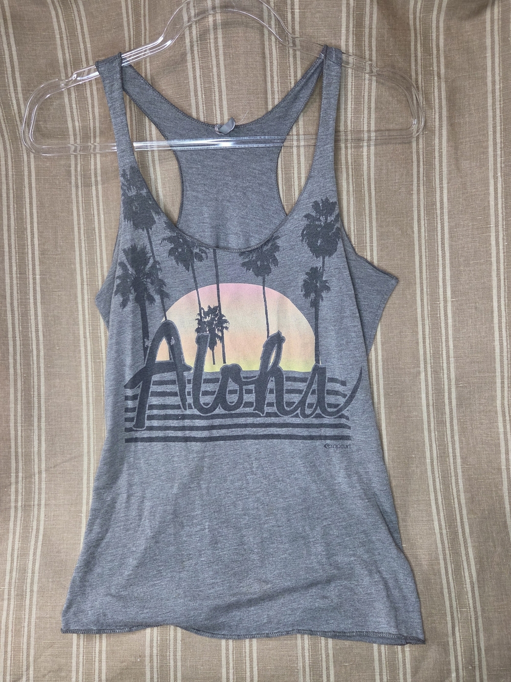 Ripcurl Graphic Aloha Racerback Tank Top - Gray - M